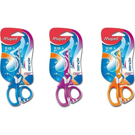 Ciseaux scolaires - MAPED - Zenoa fit - 13cm - Bi-matière - Lames en acier inoxydable