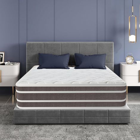 Matelas 140X190 cm, épaisseur 27 cm.Support à ressorts pour un sommeil plus stable, matelas à ressorts ensachés pour un soutien optimal. (1/4)