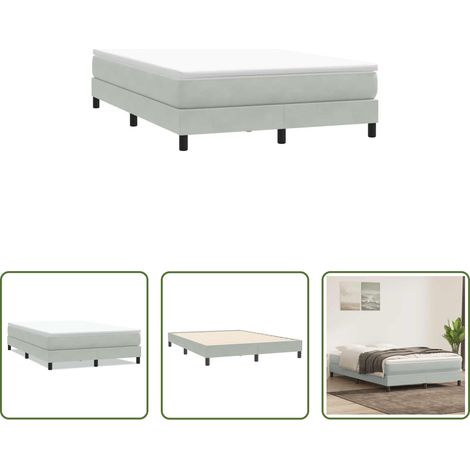 vidaXL Confort - Sommier à lattes de lit sans matelas gris clair 140x210 cm (1/5)