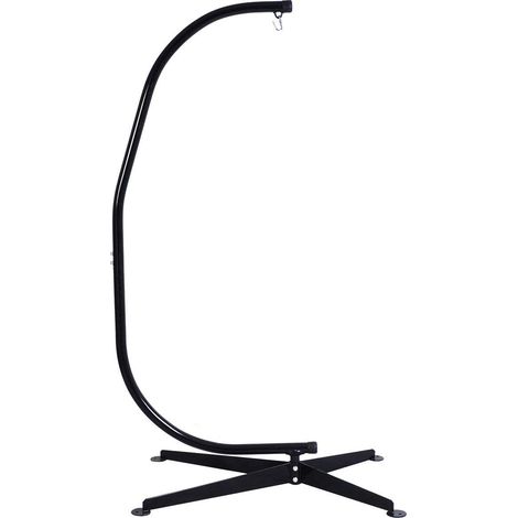 Supporto per Amaca a Sedia a Forma di C Sostegno per Sedia in Acciaio Carico Massimo di 150 kg, Nero (1/5)