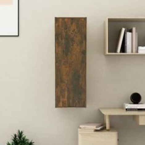 Meubles TV Chêne fumé 30,5x30x90 cm Bois d'ingénierie (1/5)