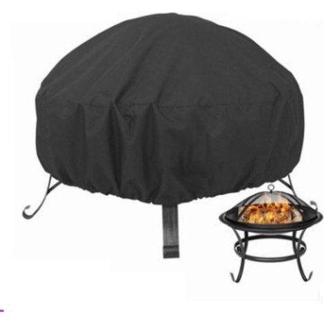 Housse de protection pour brasero rond, cordon de serrage pour imperméable, coupe-vent, résistant aux UV, tissu Oxford 80 x 65 cm pour four, table à manger et chaises et jardin