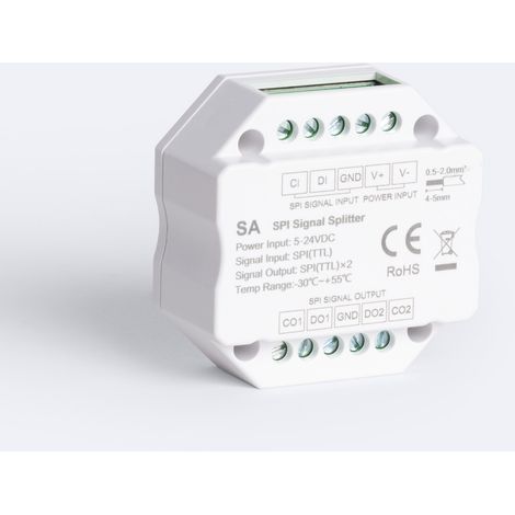 Splitter Divisor de señal Digital SPI Monocolor / RGB / RGBW - 5-12-24VDC RGBWIC