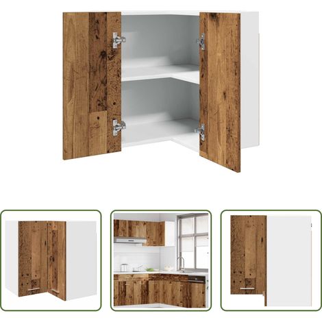 Küchenregal - Eck-Hängeschrank Lyon Altholz-Optik 57x57x60 cm Holzwerkstoff (1/5)