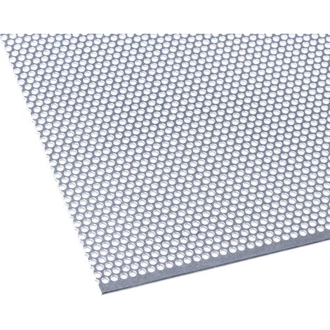 Rs Pro – Feuille de métal perforée 1000mm x 500mm x 0.7mm – Acier galvanisé – Pour chantiers humides – Lot de 2 unités