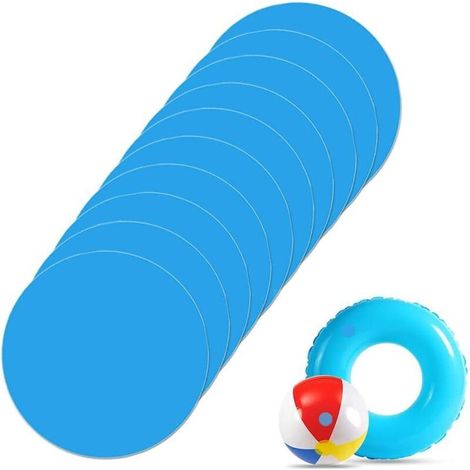 Rustines autocollantes pour réparation de piscines en PVC, rustines de réparation de piscine en vinyle, bâches de bateau, rustines de réparation pour piscines - Lot de 10 (1/5)