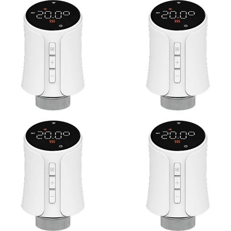 Actuador de termostato inteligente, control por aplicación, compatible con asistentes de voz, Zigbee - 4 unidades (1/2)