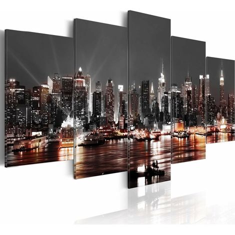 Tableau ville grise - 200 x 100 cm (1/4)