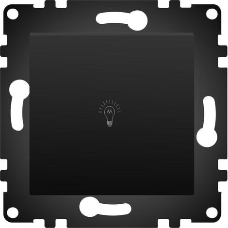 Interruptor Empotrable Simple Pulsador Negro Alumbrado IP20 Serie wLux  Negro  | IluminaShop