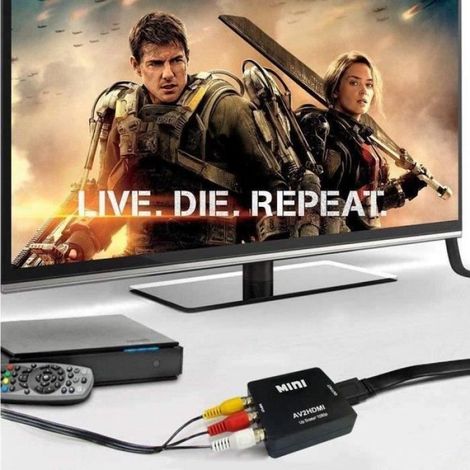 DT03779-Adaptateur RCA vers HDMI Convertisseur AV vers HDMI Mini AV à HDMI vidéo Signal Prise en Charge 1080P