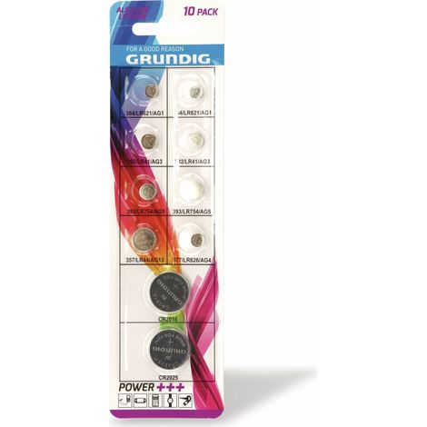 GRUNDIG Ensemble de piles bouton 10 pièces