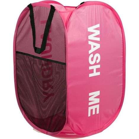 Panier à Linge Pliable, Corbeilles à Linge Pop Up Laundry Baskets Sac à Linge,Paniere a linge sale avec Manipuler pour Salle de bain Chambre à coucher Buanderie Chambre d'enfant Voyage, Magenta (1/5)