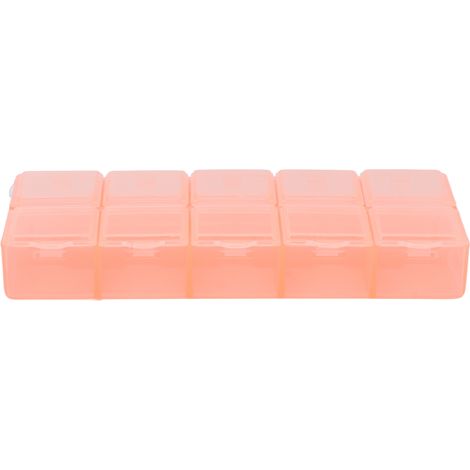 Lot transparent en plastique orange - Boîte à perles 10 compartiments, solide et résistant à l'usure, portable et multifonction pour rangement de bijoux (1/5)