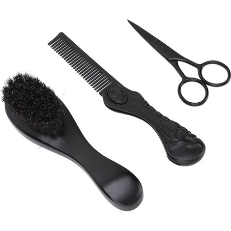 Kit de Modelage Barbe Professionnel - Ensemble Ciseaux, Brosse et Peigne Voyage avec Pochette de Transport (1/5)