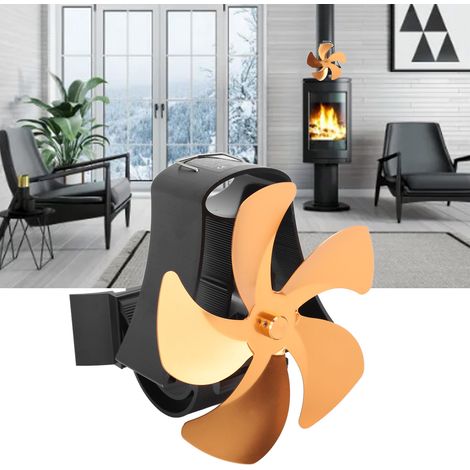 Wandmontierter Kaminventilator mit Hochtemperaturmagnet, magnetischem Rauchabzugsrohr, Wärmeenergieventilator, goldfarben. (1/5)