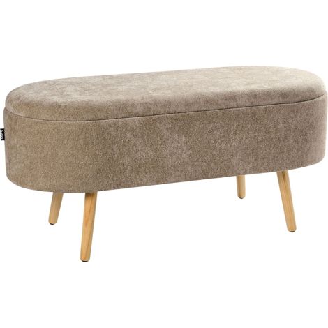 Storage Bench OKLAHOMA Chenille Light Brown