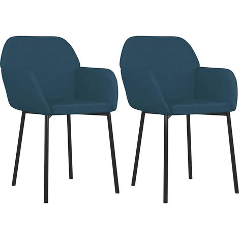 vidaXL Sillas de comedor 2 unidades terciopelo azul (1/2)