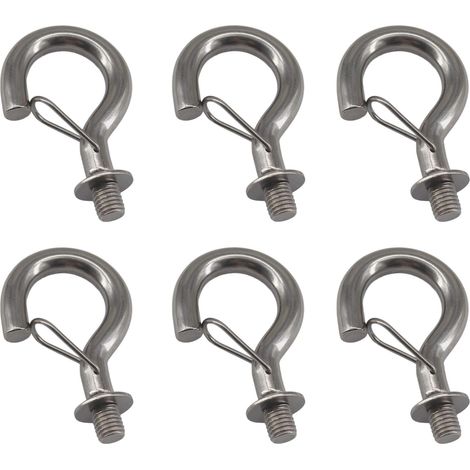 (6 pièces) Crochets de suspension à visser au plafond M8 en acier inoxydable 304 avec œillet à ressort (1/5)