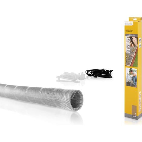 Schellenberg 50355 Rete zanzariera per lucernari 50 x 125 cm, rotolo zanzariera con tessuto in alluminio, materiale di fissaggio incluso (1/4)