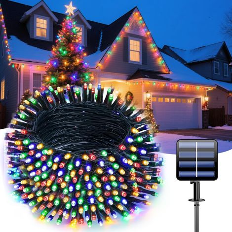 Guirlandes Lumineuses Solaires Étanches - 20m 200 LED pour Pergola/Mur/Clôture, Jardin, Extérieur  8 Modes de Clignotement  Autonomie 8-10h  IP65  Décoration Festive Écologique