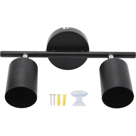 Jeffergarden Kit de spots LED sur rail, 2 têtes de 27,4 cm (10,8 pouces), orientable à 90°, pour ampoules GU10.-DOU