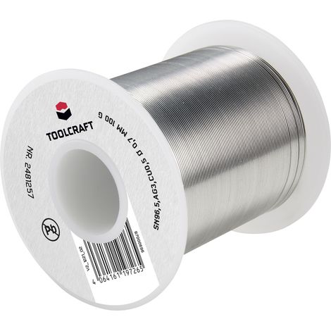 TOOLCRAFT Lötzinn, bleifrei Spule Sn96,5Ag3Cu0,5 ROL1 100 g 0.7 mm (1/5)