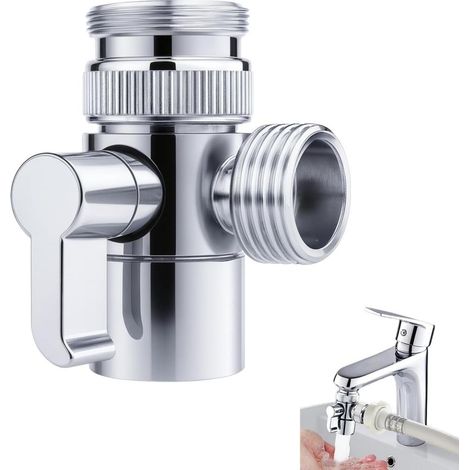 Diverteur De Robinet 3 Voies En Laiton SBA021 solide Et Résistant À La Corrosion Pour Évier Avec (1/3)