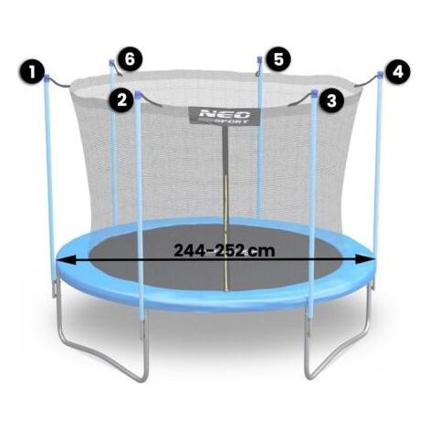 Filet intérieur pour trampoline Neo-Sport 252 cm 8 pieds (1/5)