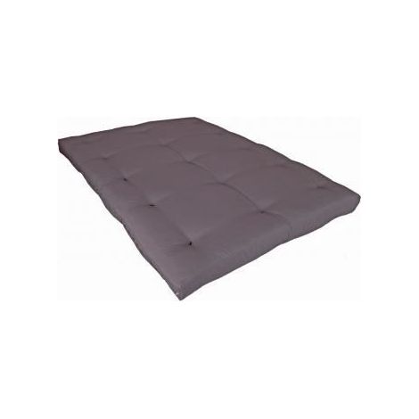 Matelas futon coton et fibres recyclés fabriqué en France Couleur Taupe 140 x 190 cm (1/5)