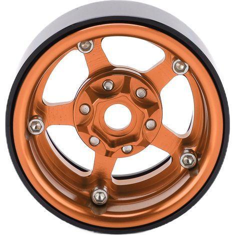 1,9 Zoll Beadlock-Felgen aus Aluminiumlegierung, 5 Löcher, silber, schmutzabweisend, für RC-Reifen, Radnabe, rosa und gold. (1/5)