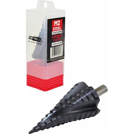 AWTOOLS M2-TiAlN 4-32mm SCHWARZLINIEN-STUFENBOHRER SPIRALE