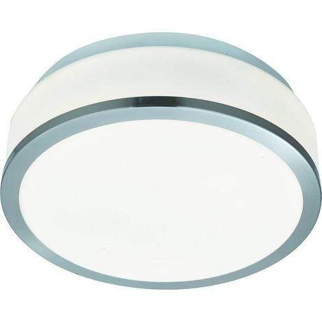 Searchlight Discs - Badezimmer Flush 2 Lichtdecke Satin Silber, Opal IP44, E27