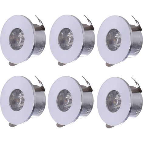 6 Spots 1W encastrables Mini Downlights Plafond pour DIY Vitrine d'affichage éclairage (1/5)