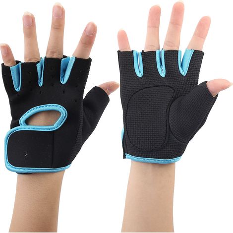 Gants d'entraînement mi-doigts unisexes pour musculation, gym et tractions - Protecteur de mains taille L (1/5)
