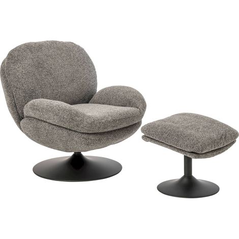 Chaise longue avec repose pied gris foncé - gris foncé (1/5)