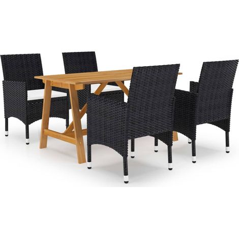 5-tlg. Garten-Essgruppe Schwarz
