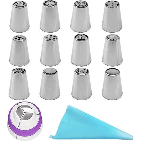 Douilles à pâtisserie russes, accessoires de pâtisserie, kit de douilles à décorer soi-même, douilles pour décorer biscuits et desserts-14Pcs (1/5)