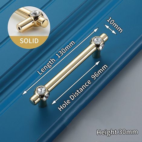 (Ensemble de 2 pièces) Boutons et poignées de meuble en cristal, adaptés aux boîtes à chaussures, aux portes d'armoire et aux tiroirs.
