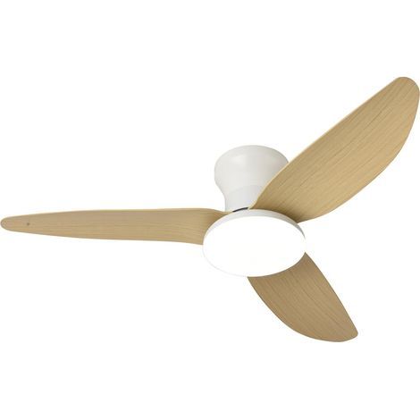 Ventilateur de plafond contemporain avec éclairage LED, télécommande, moteur silencieux réversible à 6 vitesses, minuterie réglable, idéal pour les salons, format compact (1/5)