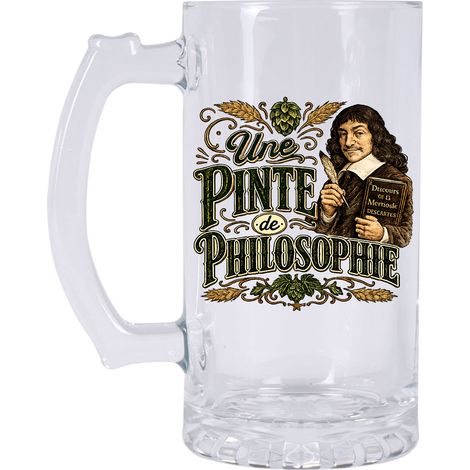 Chope à Bière Humour 480 ml Une Pinte de Philosophie (1/2)