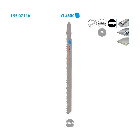 Boite de 5 lames scie sauteuse coupe fine métal Classic (1/2)