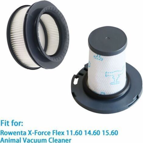 4 Pièces HEPA Filtre de Rechange Ensemble d'accessoires pour Aspirateur Rowenta X-Force Flex 11.60 14.60 15.60 Animal RH9878 RH9898 RH9958 RH99F1 (Remplacement ZR009007 ZR009008) (1/4)