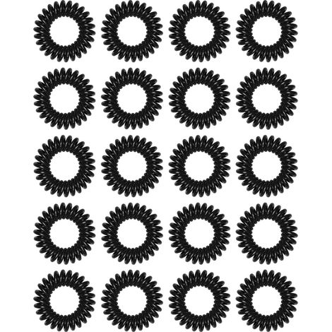 Hair Tie - Spiral Coil Design - Plastic Material - No-Crease Hold - For All Hair Types - 20 Pieces (1/5)