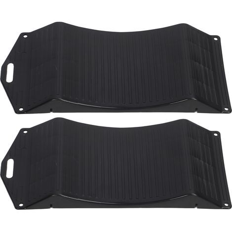 Zweiteilige, robuste Reifenschonrampen, hohe Tragfähigkeit, rutschfest, für Pkw, Lkw, SUV, Wohnmobil, Anhänger, Camper, 18P: 44,4 x 19,5 x 3,5 cm (1/5)