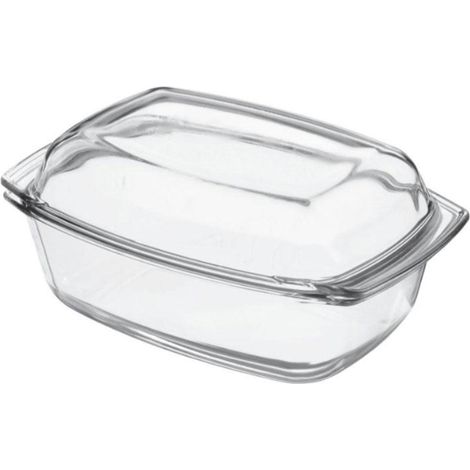 Cocotte rotissoire (34,8 x 20,3 x 13,2cm) en verre, prise en main facile pour four et micro-ondes Bosch - 17000903 (1/2)