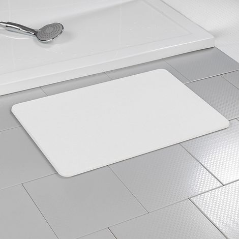 Alfombra de baño antideslizante de diatomita, blanco, 60 x 39 cm