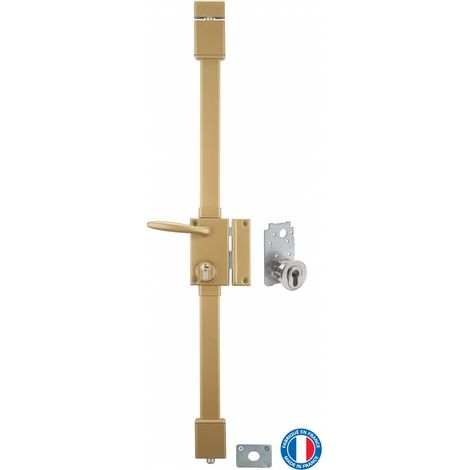 THIRARD - Serrure en applique Targa A2P à fouillot pour entrée, droite, 3pts, Transit2 30x65mm, axe 45mm, or, 4 clés - THIRARD