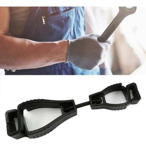 Pince à gants en plastique antidérapant, mains libres, multifonctionnelle, portable et réutilisable, noire (1/5)