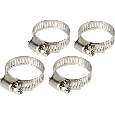 Fascette stringitubo in acciaio inox - set 4 pz - ↔ 8 mm - Ø 14-27 mm