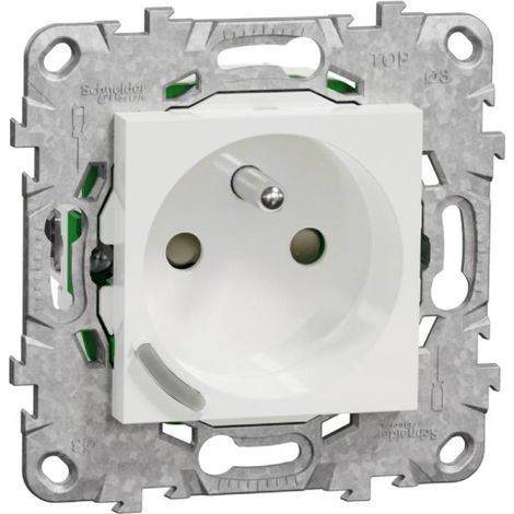 SCHNEIDER WISER UNICA PRISE 2P+T CONNECTÉE 16A ZIGBEE BLANC - NU555918 (1/4)